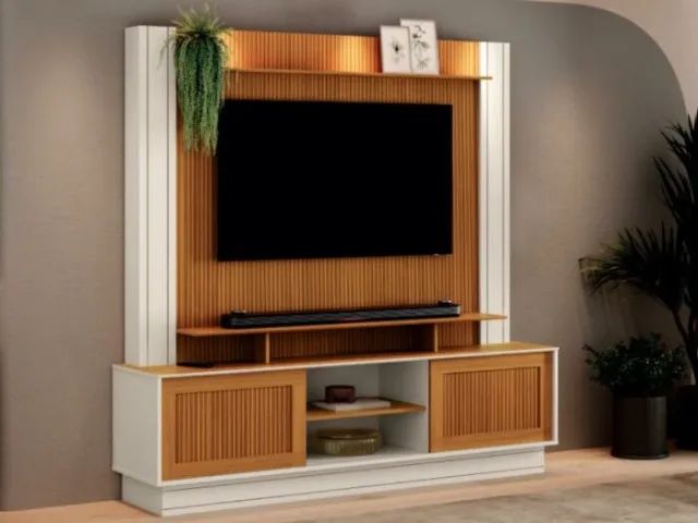 Home Átila TVs até 55? - Off White/Cedro Ripado LD - Foto 2