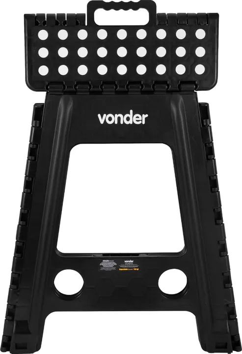 Banqueta Dobrável Antiderrapante Preta Altura 45cm Vonder - Foto 3