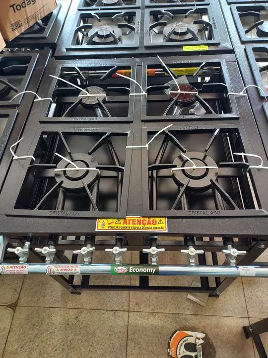 Fogão Industrial 4 Bocas - Cristal Aço - Economy - Novo