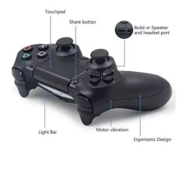 Controle Para PS4 Wireless, com Vibrador Sem Fio - Foto 3