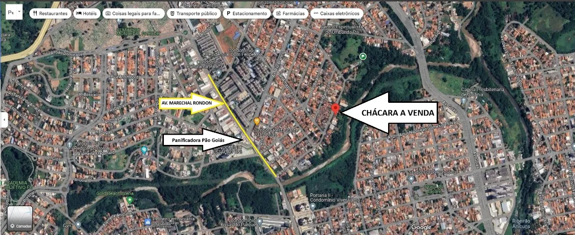 Chácara 780m² no Urias a 474m da Pão Goiás da Av. Marechal