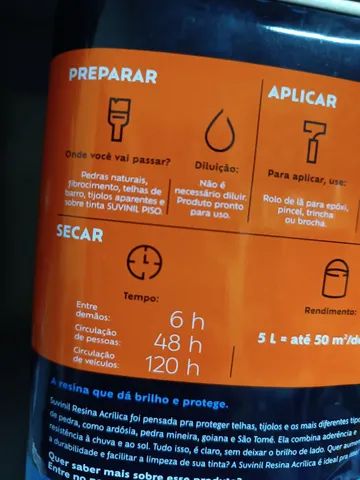 Tinta Resina Acrílica Suvinil 5 litros base solvente  - Foto 5
