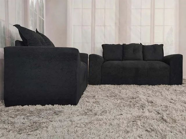 Sofá Preto 2 e 3 Lugares - Foto 3