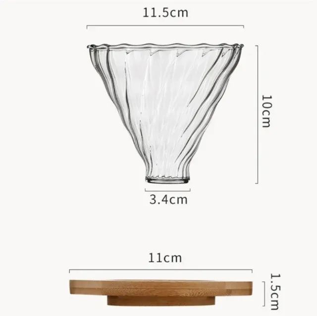 Conjunto Jarra Vidro Porta Filtro Café Vidro Base Bambu V60 40 filtros - Foto 6