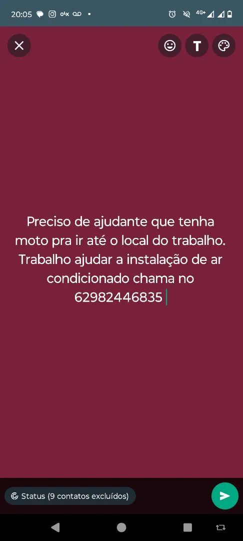 Preciso de um ajudante que tenha moto 