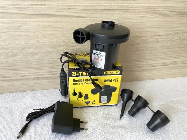 Bomba de Ar Elétrica 12V Infla e Desinfla para Boia, Colchão etc. Bivolt (BT-AX106) - Foto 3