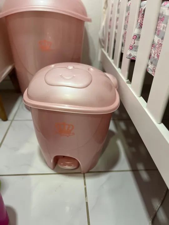 Lixeira para bebê - Rosa - Foto 3