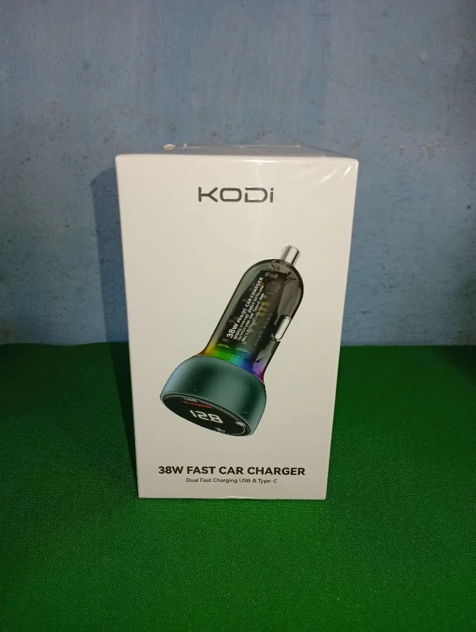 Carregador De Carro De 5V 3.1A USB E Tipo C Duplo Com Visor LED Telefone