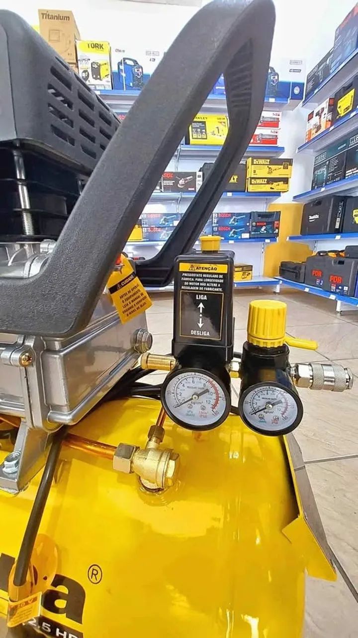 Compressor de Ar 24L 116psi Motor 2.5hp Tekna - Nova - Foto 5