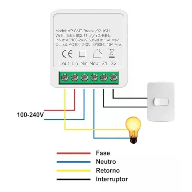 Interruptor Inteligente Wifi 16a com 1 canal para Alexa google assistant Tuya smart life - Foto 3