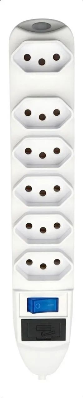 Extensão elétrica com 6 tomadas e interruptor - Foto 2