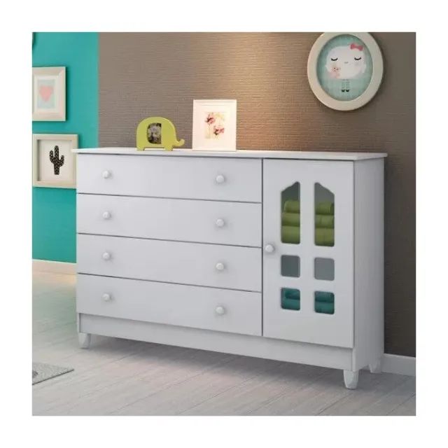 Cômoda de Bebê 4 Gavetas com Fraldário - Foto 2