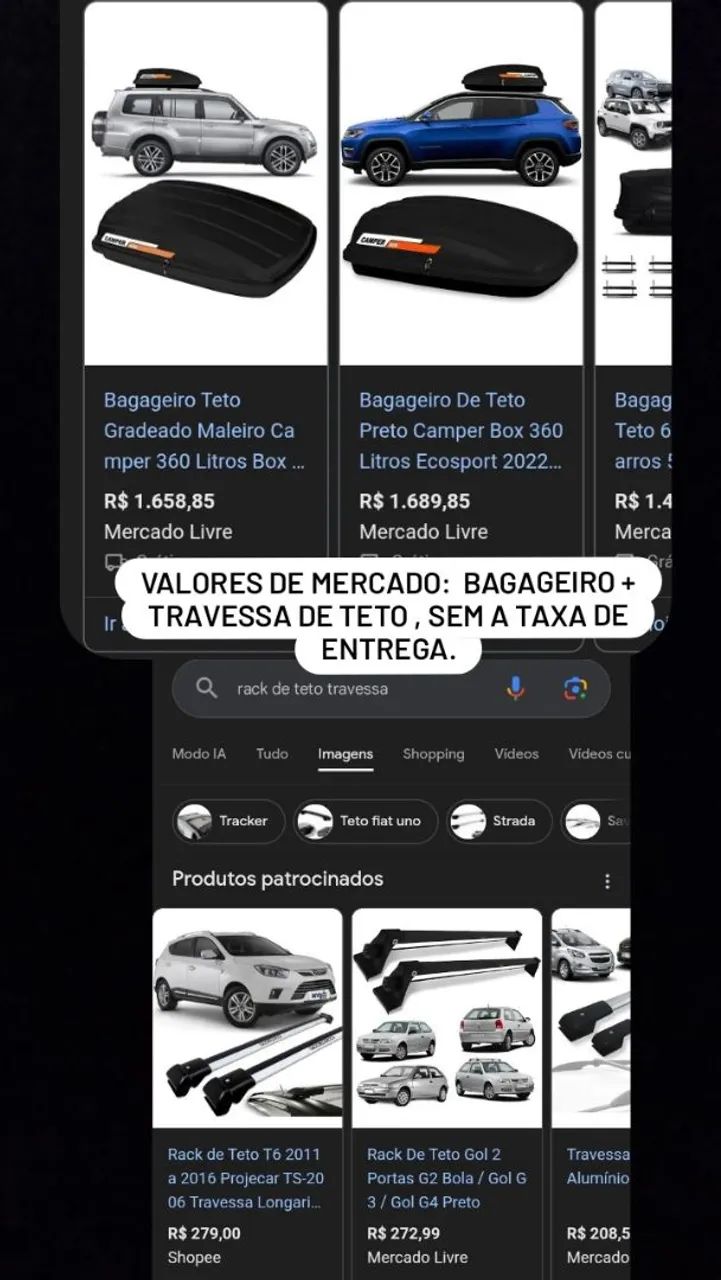 Bagageiro + Travessa teto - Foto 3