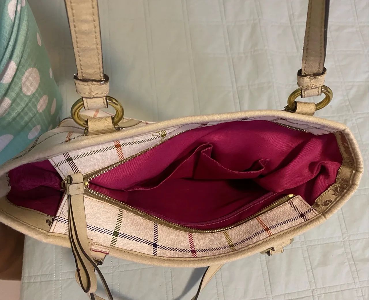 Bolsa Coach xadrez bege - Foto 3