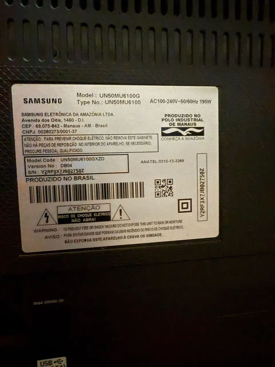 Smartv Samsung 50 polegadas tela quebrada para retirada de peças 402624762767616001