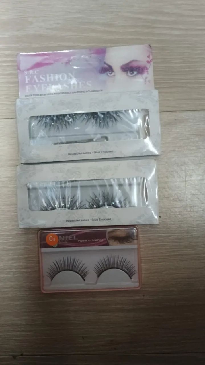 Cílios Postiços 2 com Strass e 1 sem Strass - NOVOS