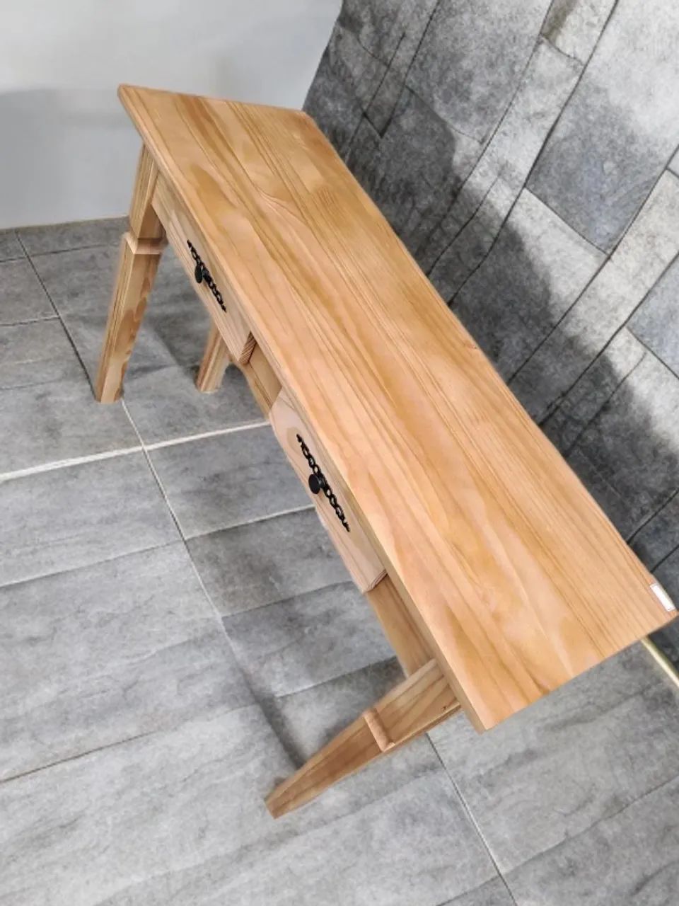 Aparador Rustico madeira de Pinus com 2 gavetas - Foto 4