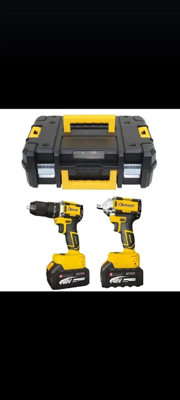 Kit Chave de Impacto + Parafusadeira 48v Nakasaki - NOVA  - Foto 3