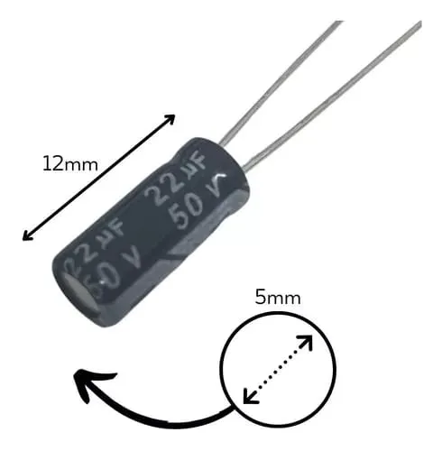 capacitor 22uF 50V ( Kit com 3 unidades)