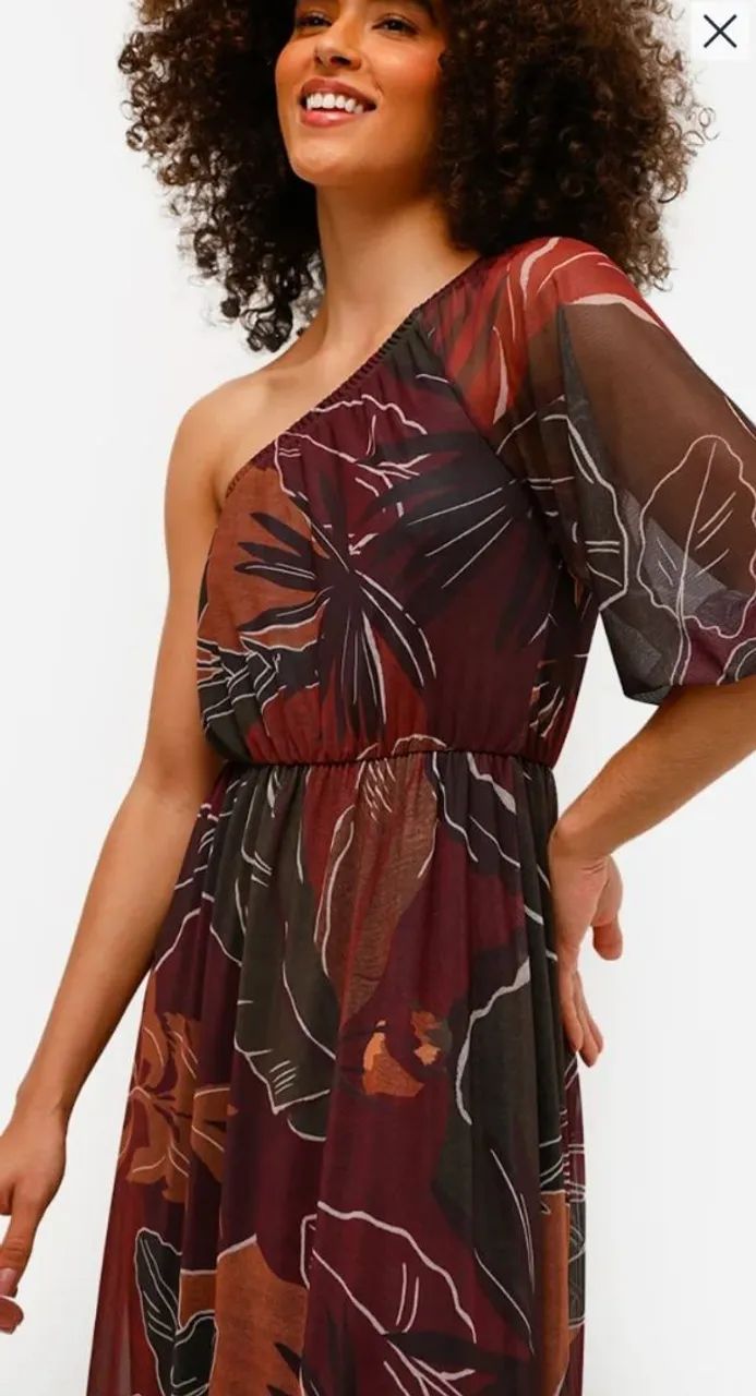 Vestido Longo Tule Folhagens C&A M - Foto 2