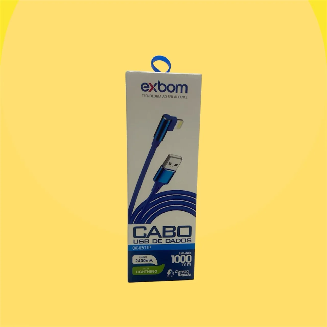 Cabo cor:Preto USB de Dados Lightning 2400mA Exbom