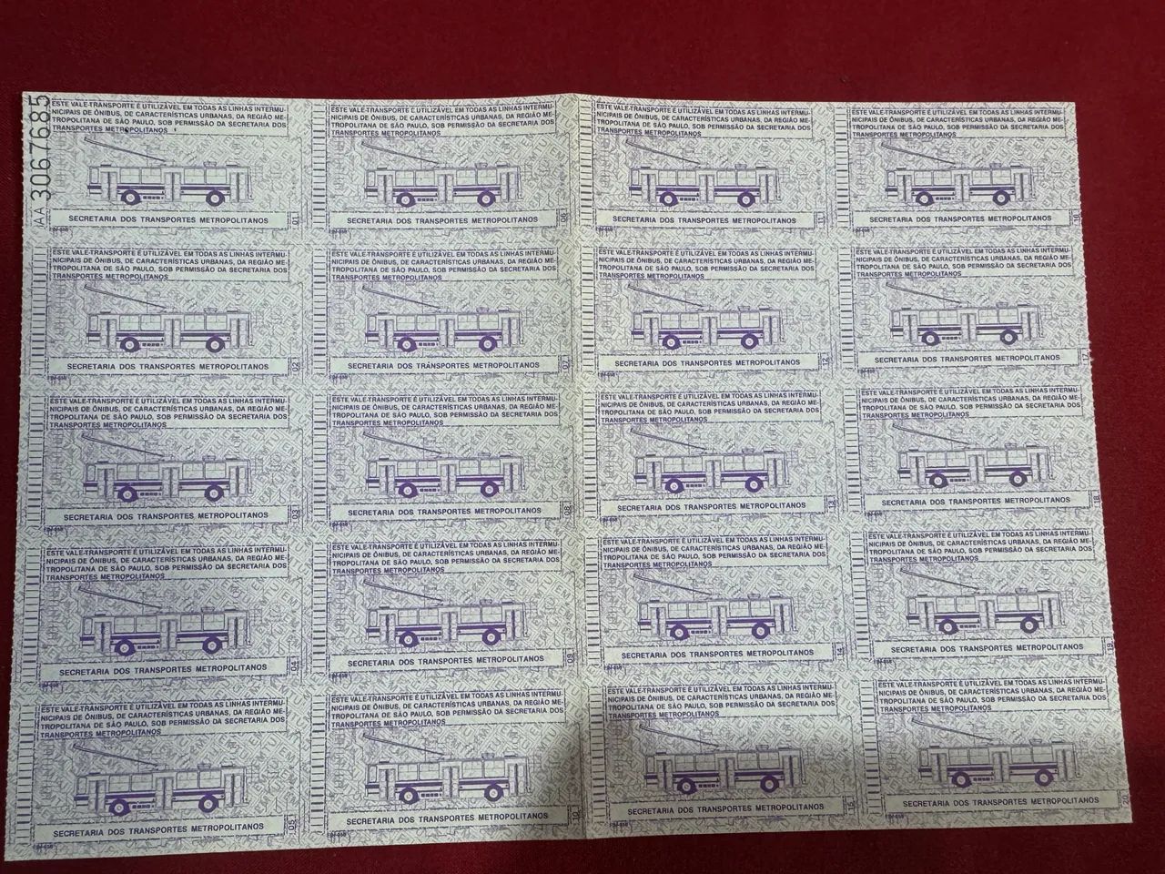 Cartela de vale transporte antigo retrô 32 unidades - Foto 3