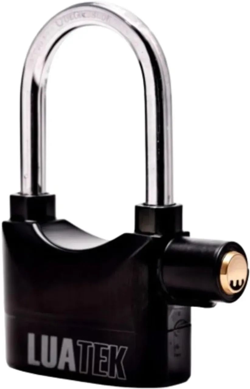 Cadeado Com Alarme Antifurto Sonoro 3 Chaves Ideal Para Motos, Bike, Portas, Luatek Lkbl16 - Foto 5