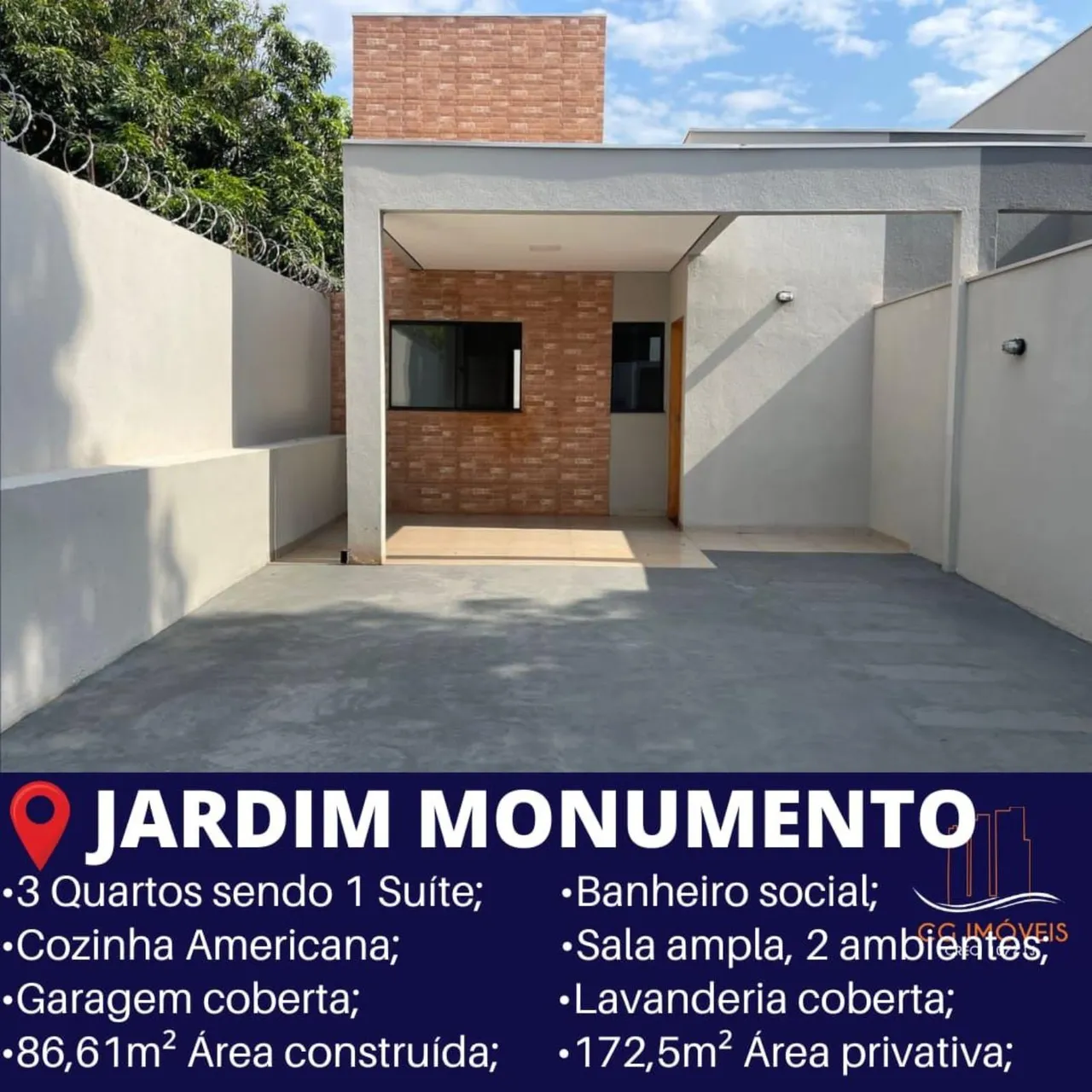 Casa á venda com 3 quartos sendo 1 suíte no Jardim Monumento em Campo Grande - MS