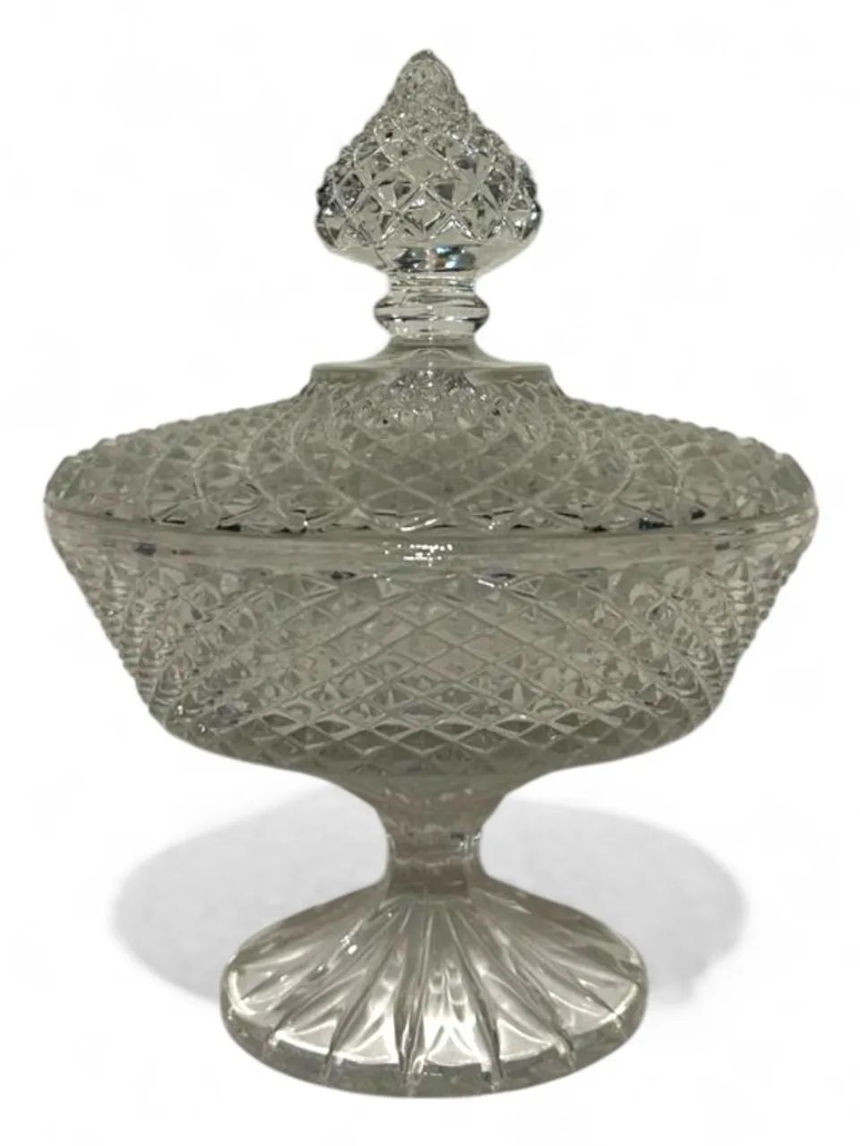 Bombonière de Vidro Prensado com Tampa