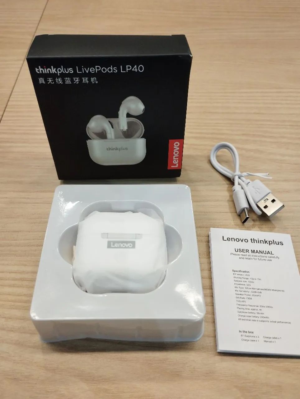 Fone de Ouvido Bluetooth Lenovo Thinkplus LP40 - Novo - Foto 2