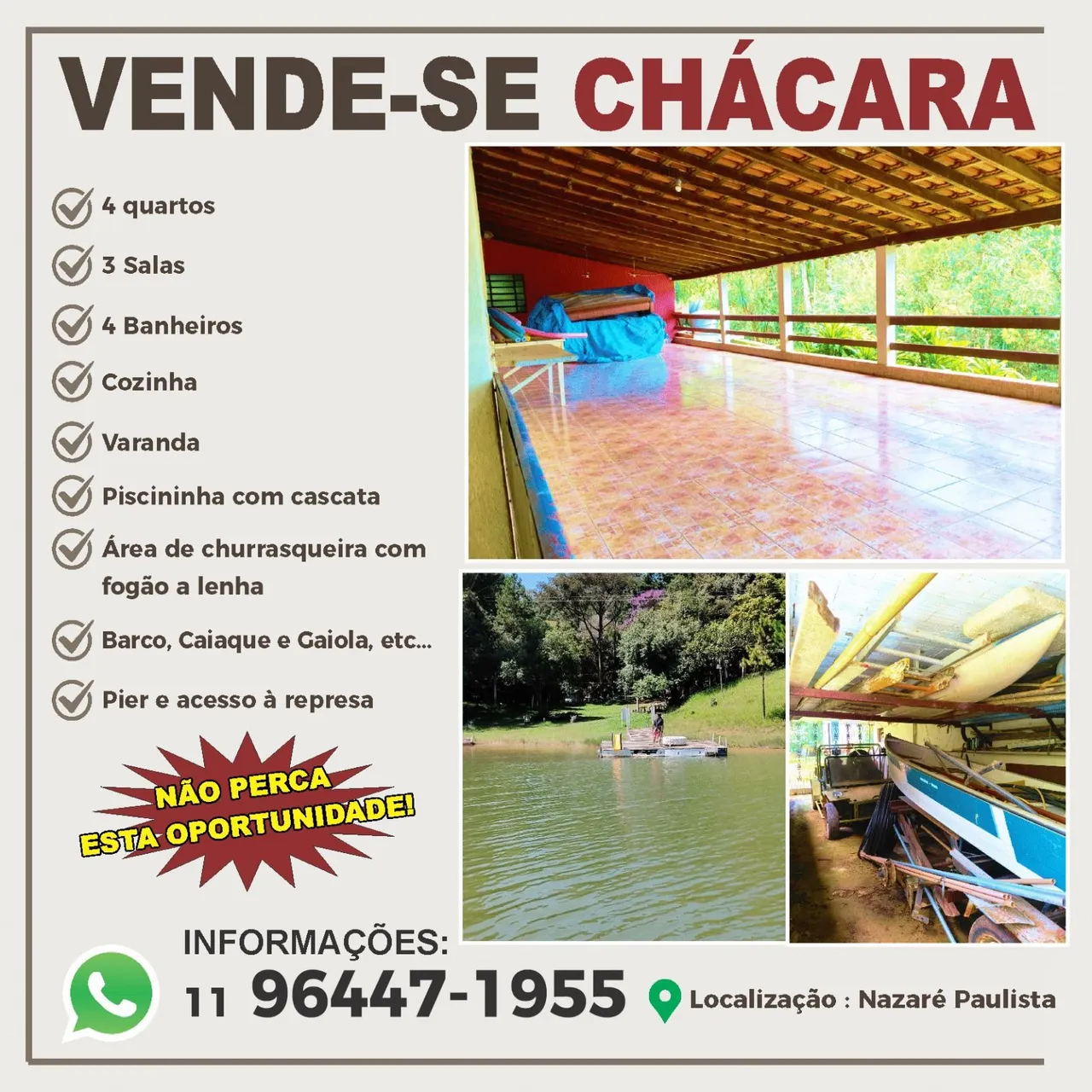 CHACARA PE NA AGUA/PORTEIRA FECHADA