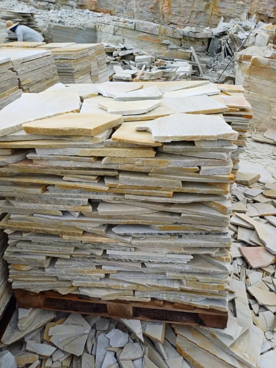 Cacos de pedras são Tomé mesclado amarelo para revestimentos  - Foto 6