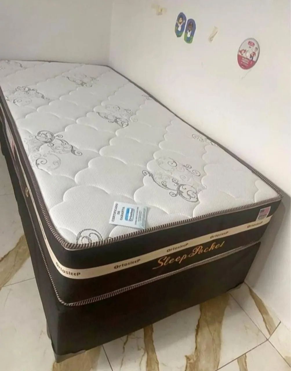 Cama solteiro box e colchão molas ensacadas 