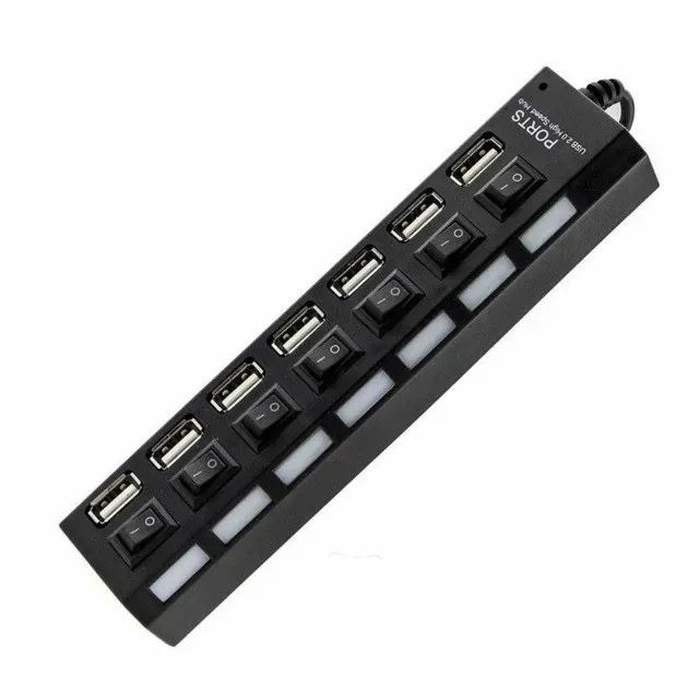 Hub Usb 7 Portas Extensão Usb 2.0 com Chave Lif - Foto 3