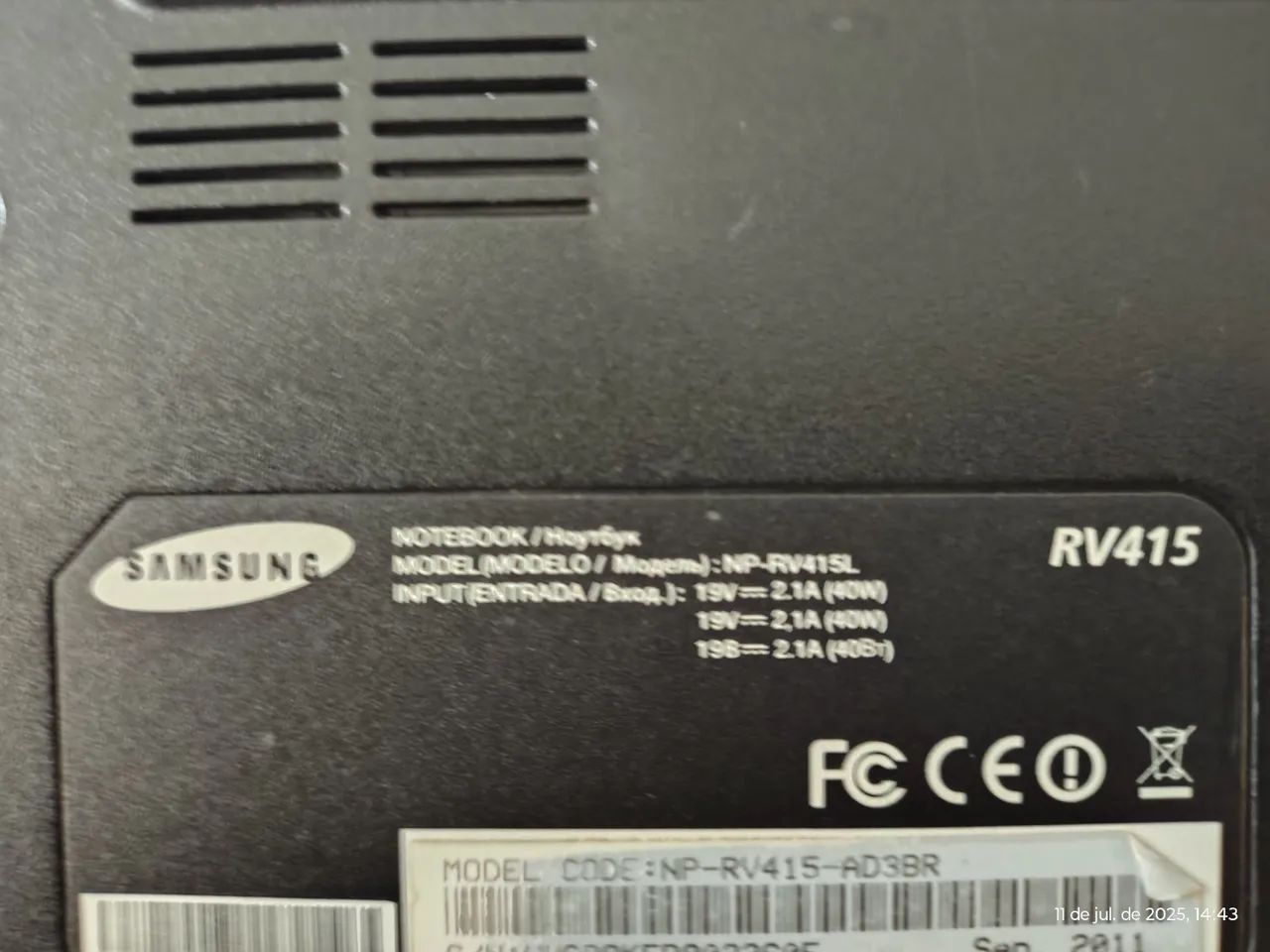 Notebook Samsung RV415