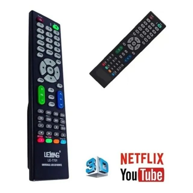 Controle Tv Universal Smart -Botão Netflix Youtube Le-7701 Loja Coimbra Computadores Entre - Foto 3