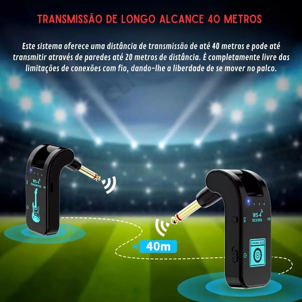 Transmissor Sem Fio 2.4G para Instrumentos Musicais - Foto 4