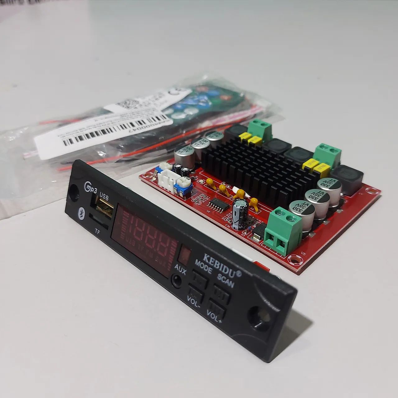 Kit Módulo Amplificador 240w + placa Bluetooth KEBIDU  - Foto 2