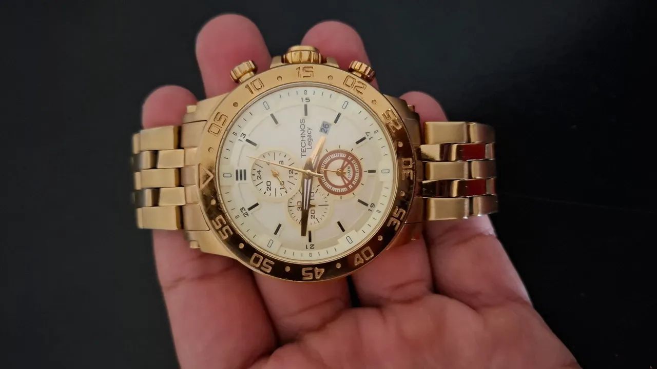 Relógio Technos Legacy Dourado Cronógrafo - Foto 4