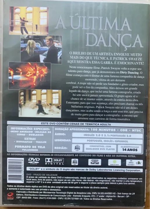 DVD A Última Dança - Patrick Swayze - Foto 2