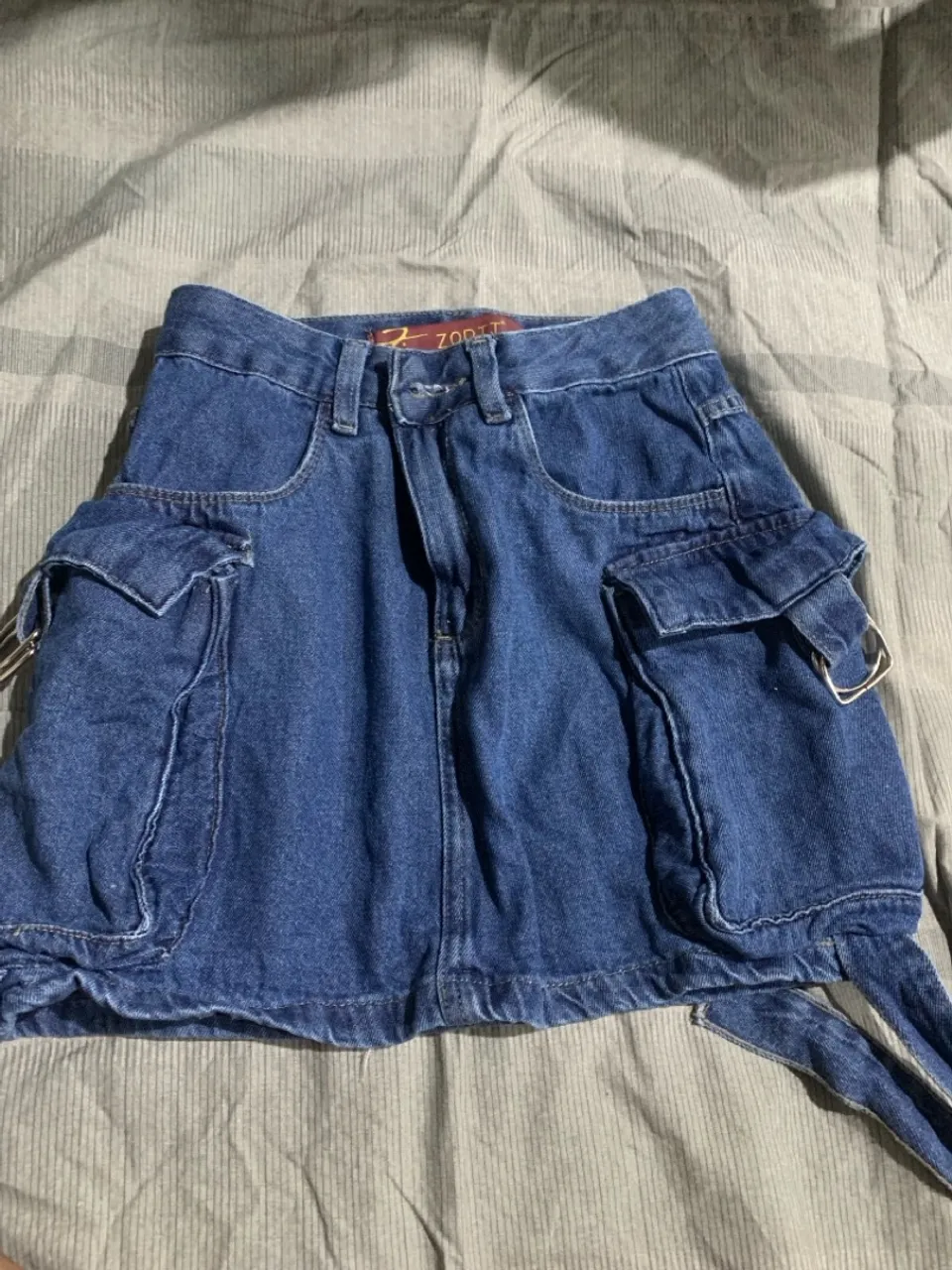 Saia Jeans com Bolsos
