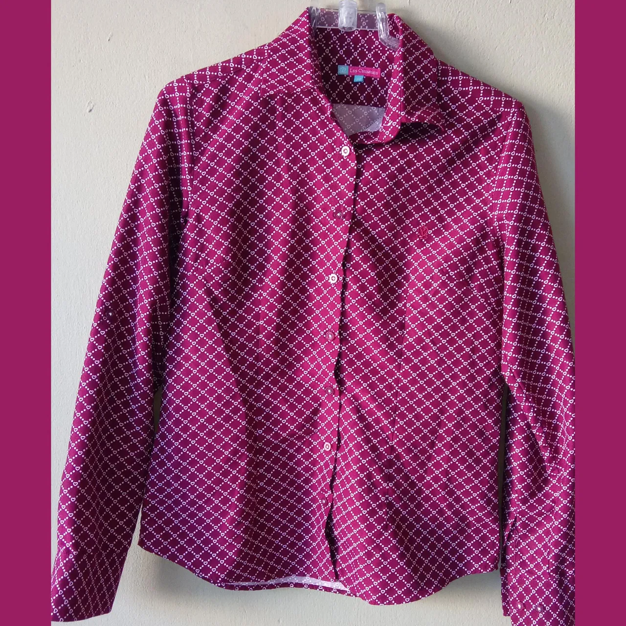 Camisa Feminina Les Chemises Manga Longa Vermelha