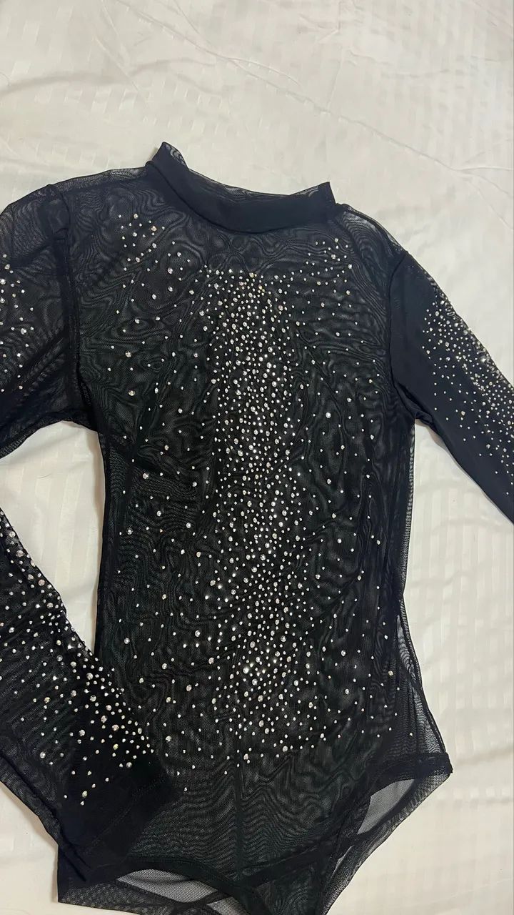 Body transparente com brilhos - Foto 2