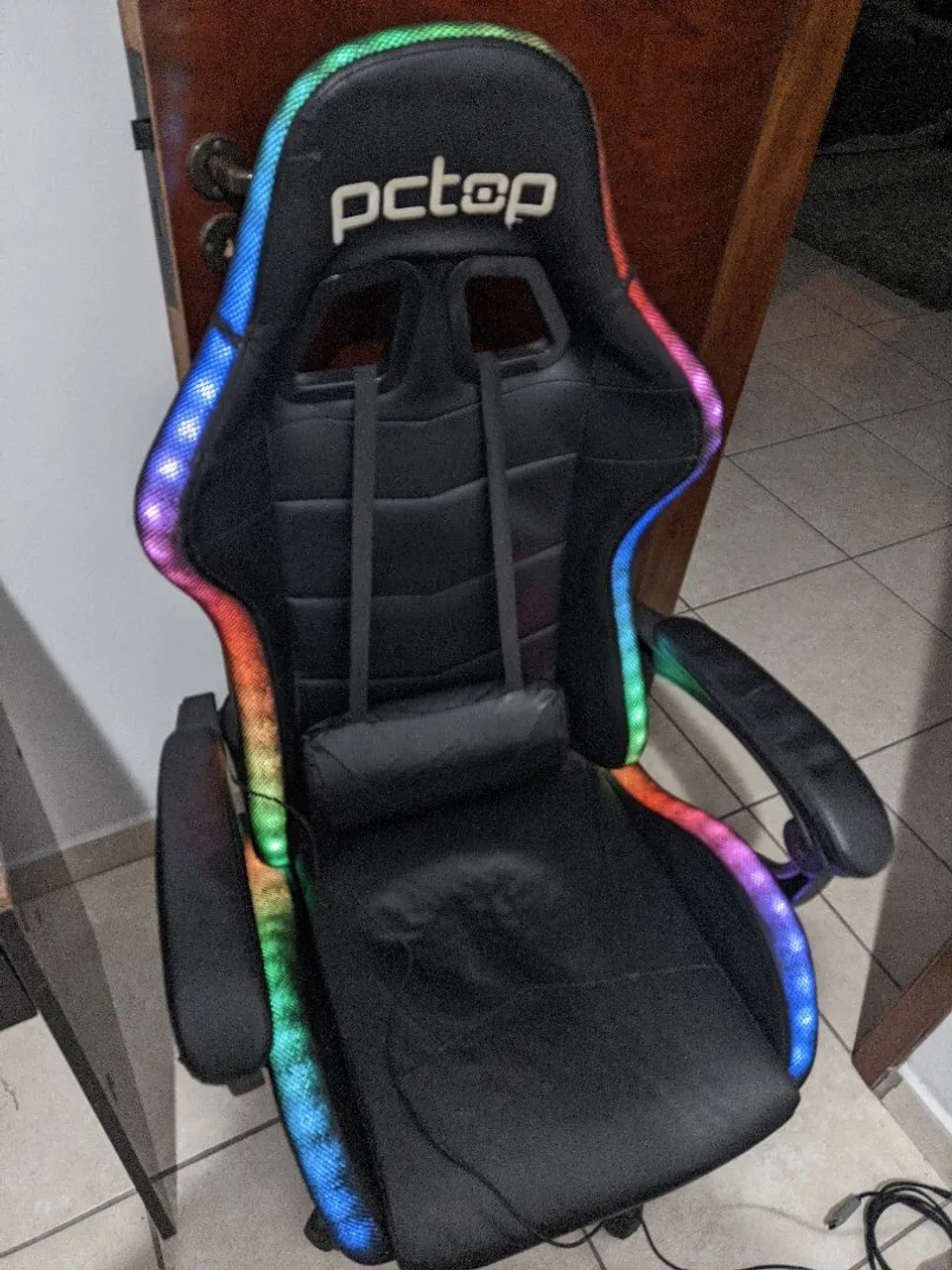 Cadeira Gamer PCTOP com LED RGB