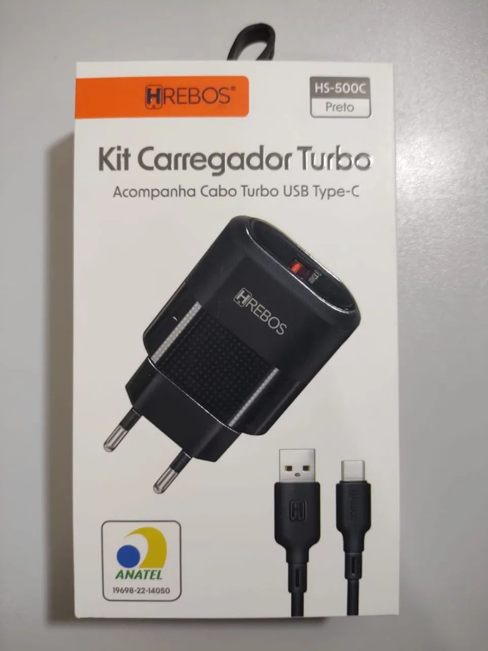 Carregador Turbo HREBOS com Cabo USB Type-C - Foto 3