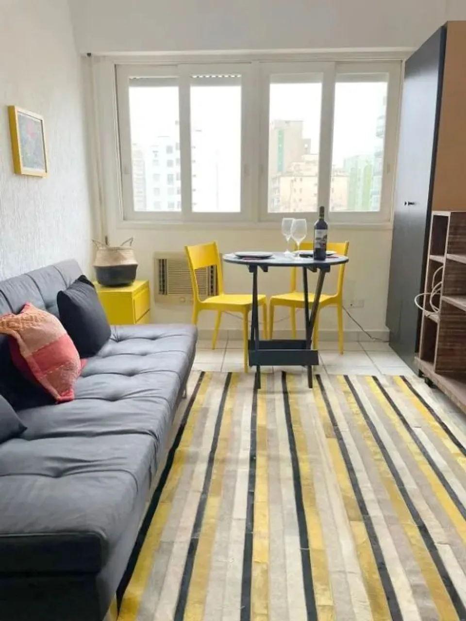 Kitnet para alugar mobiliado com vista mar, 45 m² - Aparecida, Santos/SP
