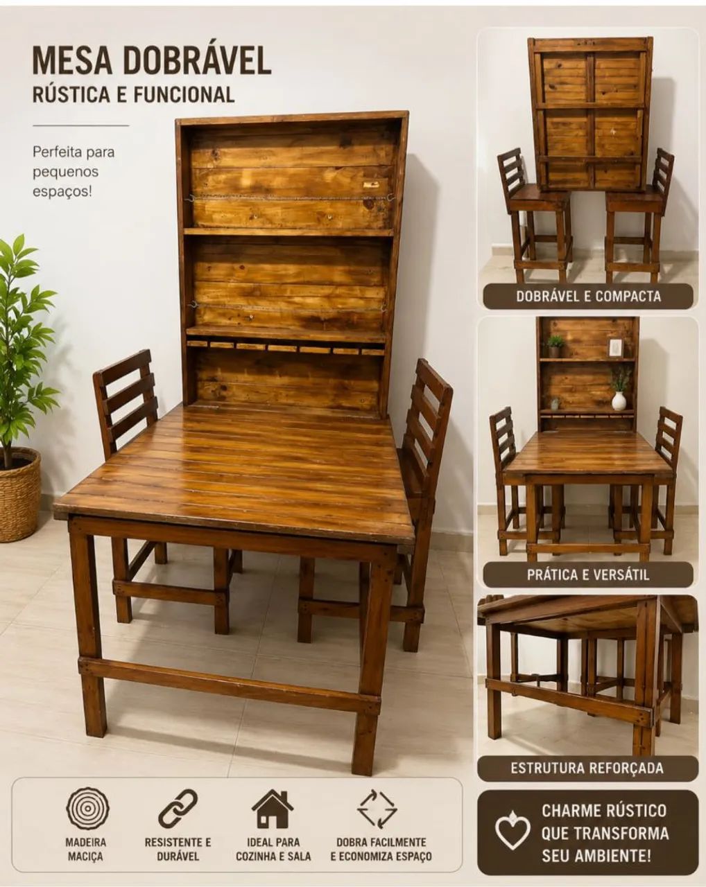 Mesa/barzinho rústico top de linha!!