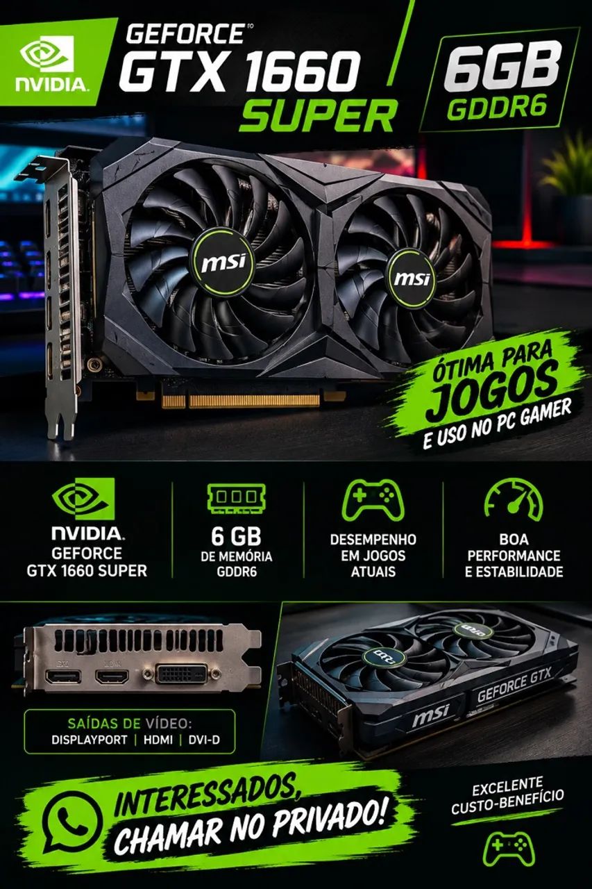 Placa de vídeo gtx 1660 super 