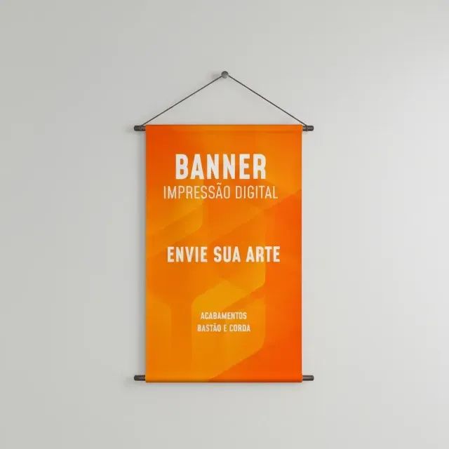 Banner Personalizado Com Bastão E Cordinha 70 X 100cm 