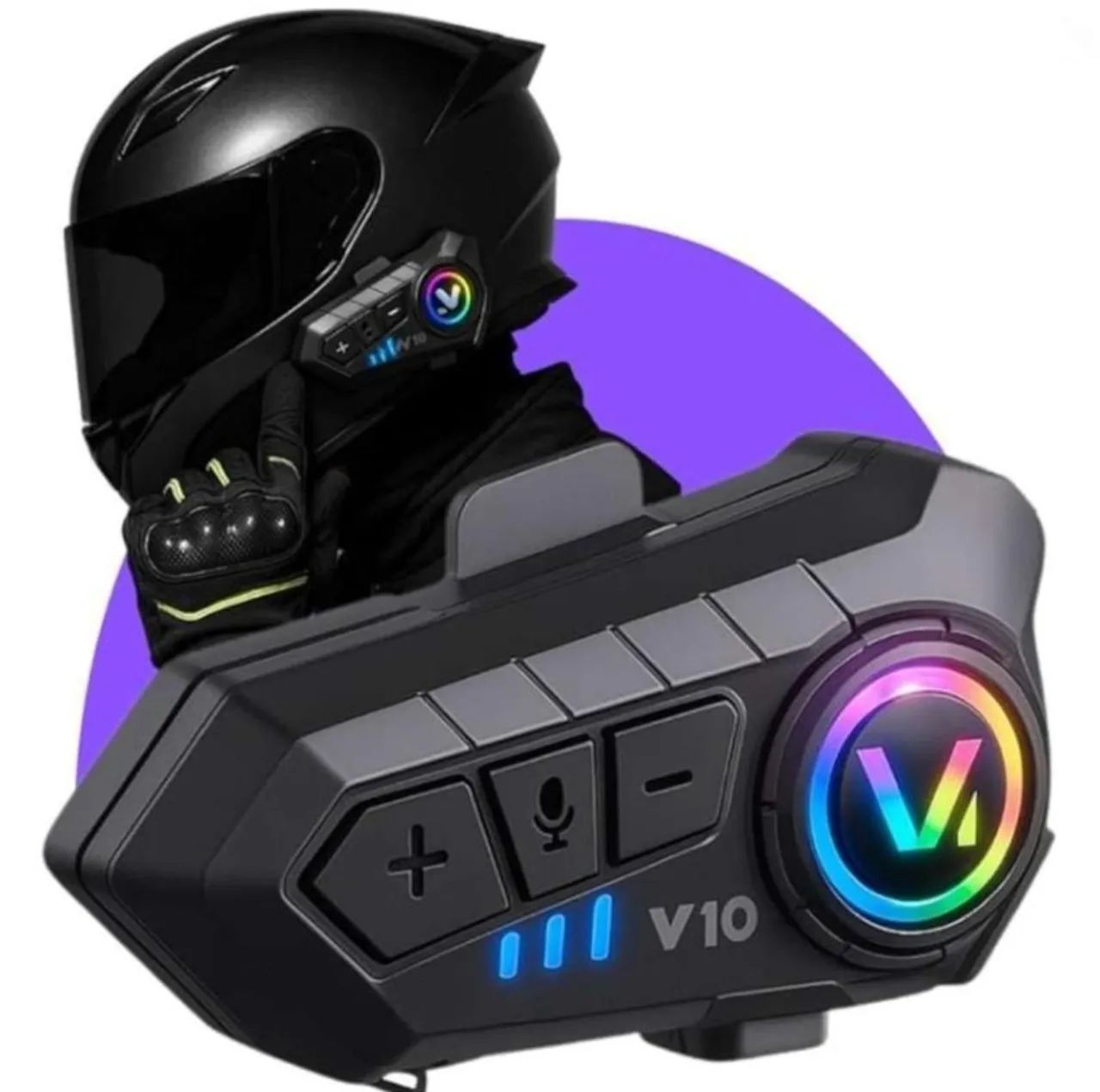 Intercomunicador V10 Bluetooth para Capacete Moto - Novo - Foto 4